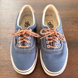 Vans Era Canvas Navy Sneakers Leather Trim Unisex